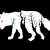 Illustration de loup et petit chaperon rouge, sérigraphie d'animaux.