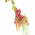 Girafe, illustration de Zoologie, graphisme, avec tâches de peintures.